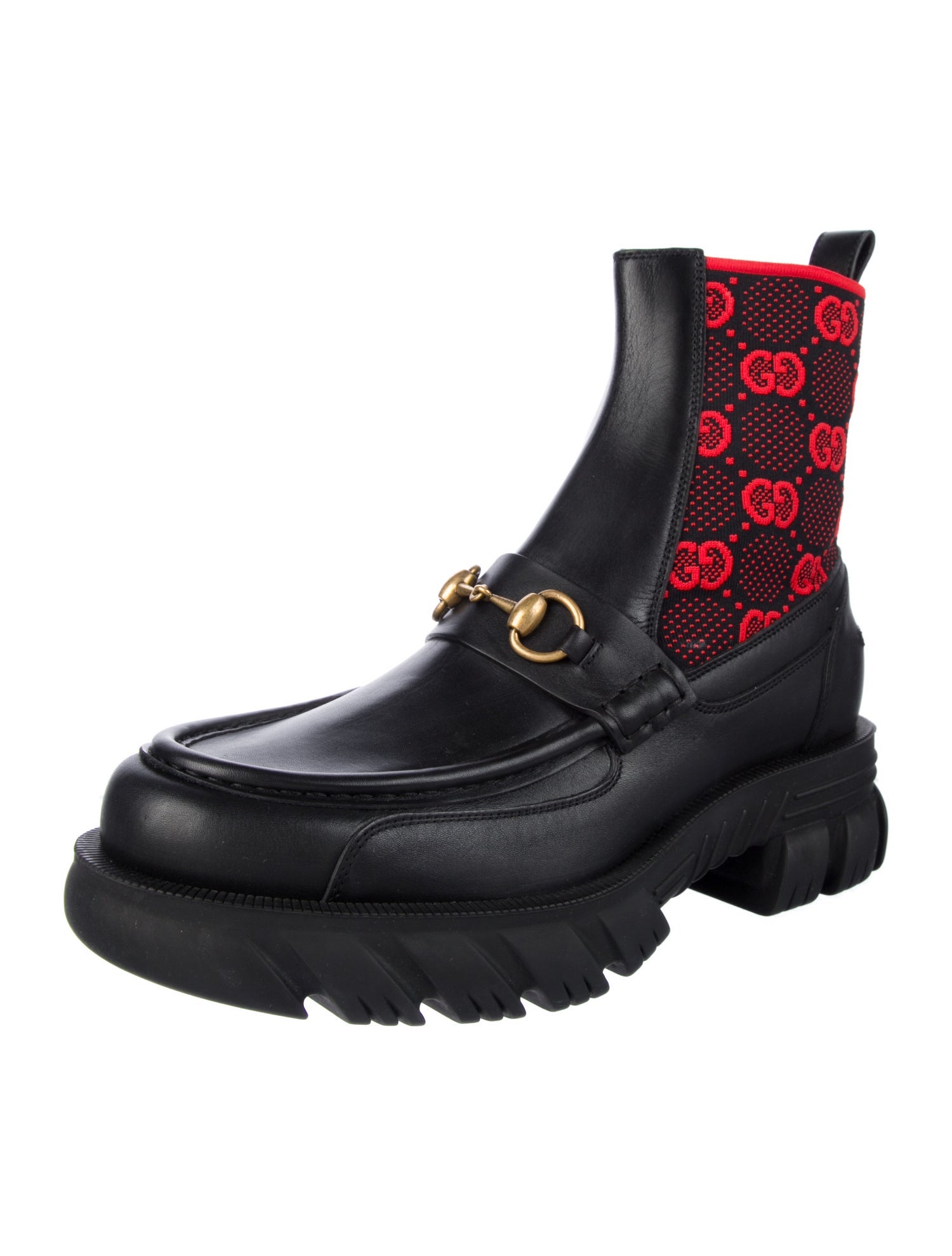 Gucci GG Logo Leather Sock Boots